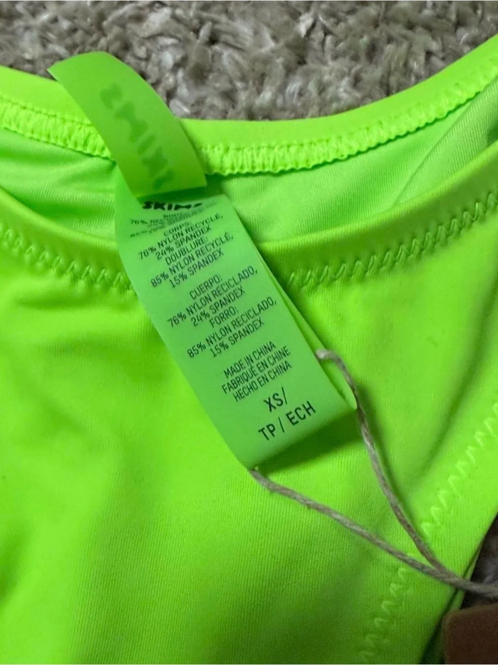 SKIMS RARE NWT Neon Lime Monokini